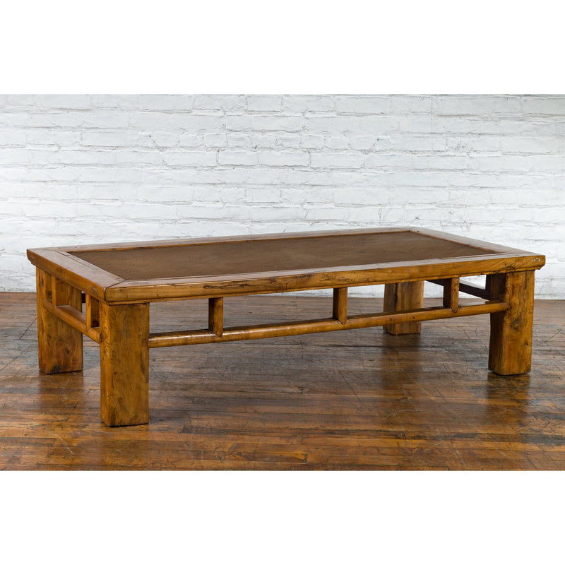 Chinese Qing Dynasty Elm Lohan Bed Coffee Table with Hand-Woven Rattan Top-10. Asian & Chinese Furniture, Art, Antiques, Vintage Home Décor for sale at FEA Home
