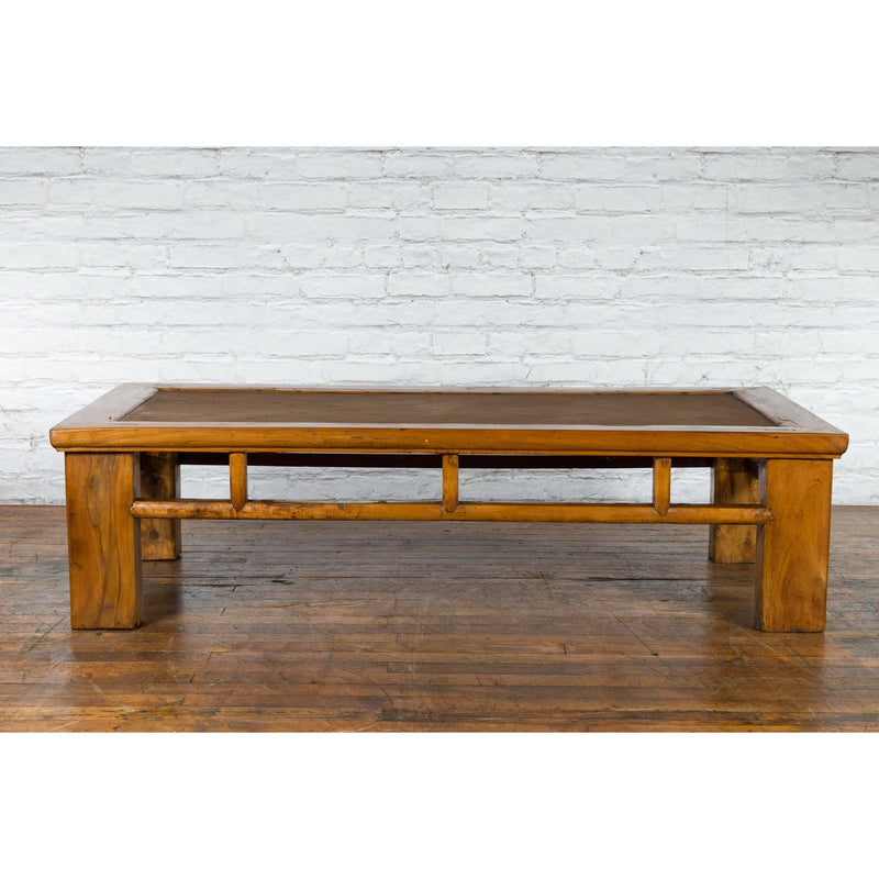Chinese Qing Dynasty Elm Lohan Bed Coffee Table with Hand-Woven Rattan Top-12. Asian & Chinese Furniture, Art, Antiques, Vintage Home Décor for sale at FEA Home