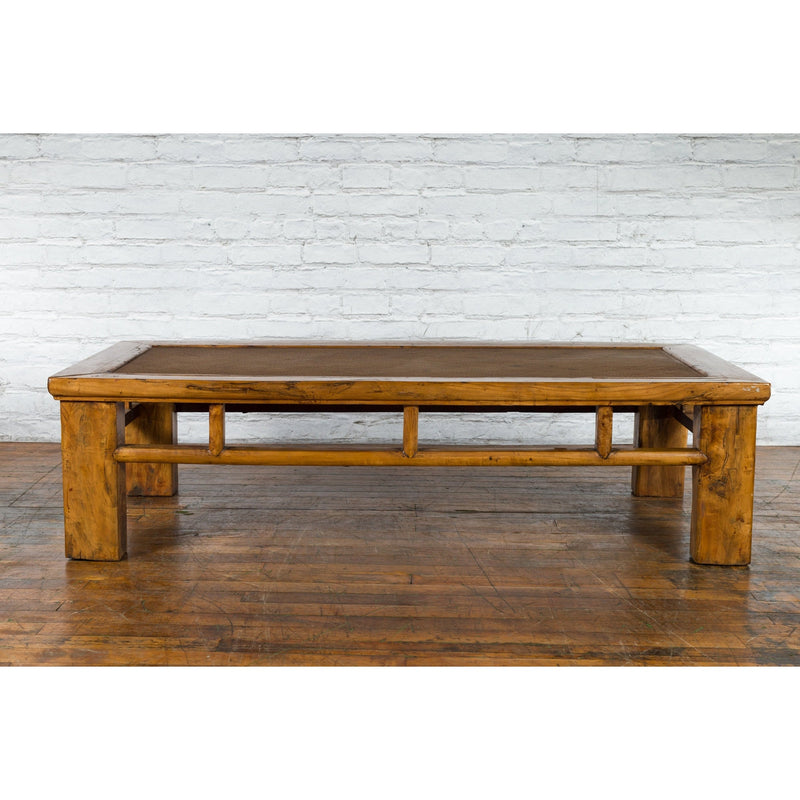 Chinese Qing Dynasty Elm Lohan Bed Coffee Table with Hand-Woven Rattan Top-2. Asian & Chinese Furniture, Art, Antiques, Vintage Home Décor for sale at FEA Home