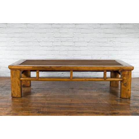 Chinese Qing Dynasty Elm Lohan Bed Coffee Table with Hand-Woven Rattan Top-2. Asian & Chinese Furniture, Art, Antiques, Vintage Home Décor for sale at FEA Home