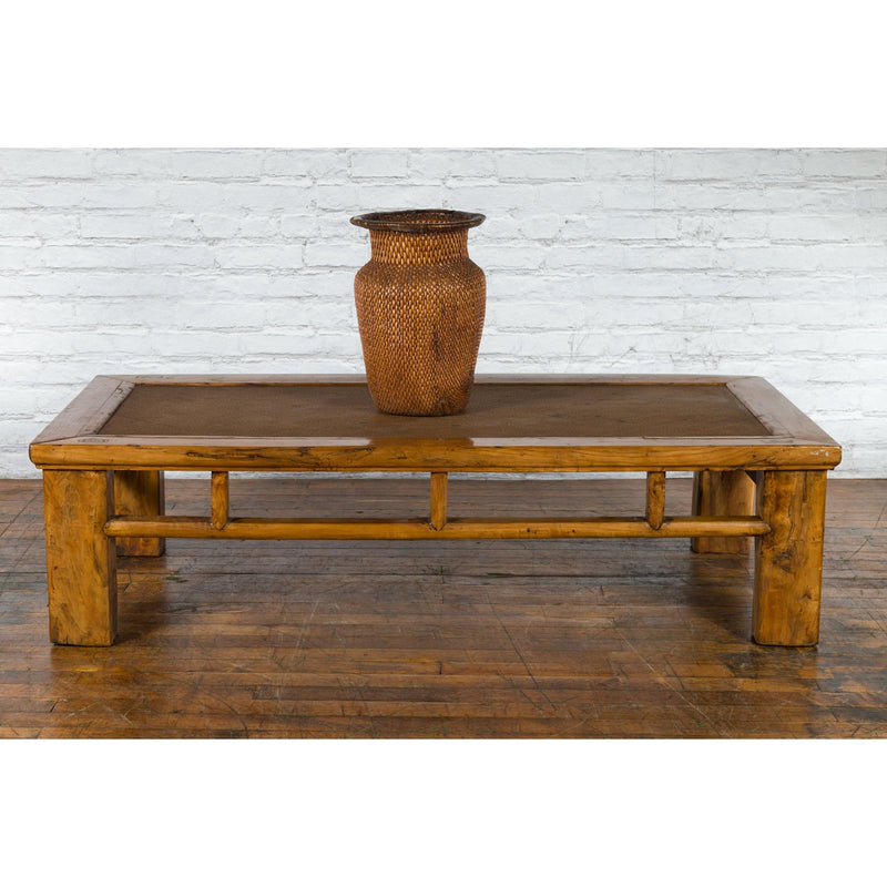 Chinese Qing Dynasty Elm Lohan Bed Coffee Table with Hand-Woven Rattan Top-3. Asian & Chinese Furniture, Art, Antiques, Vintage Home Décor for sale at FEA Home