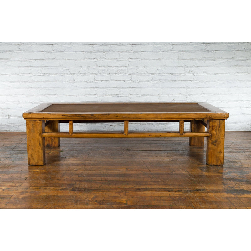 Chinese Qing Dynasty Elm Lohan Bed Coffee Table with Hand-Woven Rattan Top-4. Asian & Chinese Furniture, Art, Antiques, Vintage Home Décor for sale at FEA Home