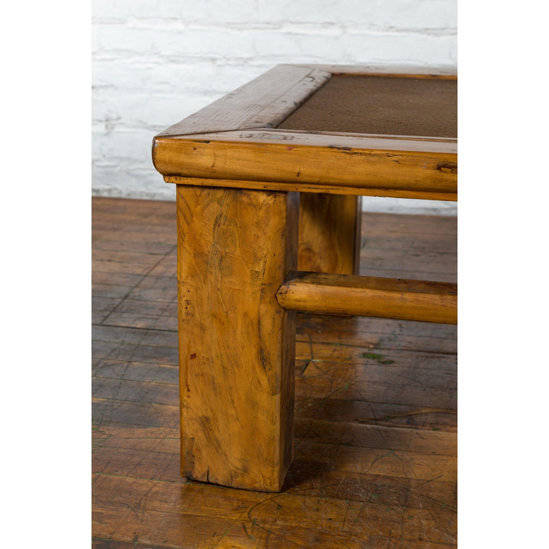 Chinese Qing Dynasty Elm Lohan Bed Coffee Table with Hand-Woven Rattan Top-5. Asian & Chinese Furniture, Art, Antiques, Vintage Home Décor for sale at FEA Home