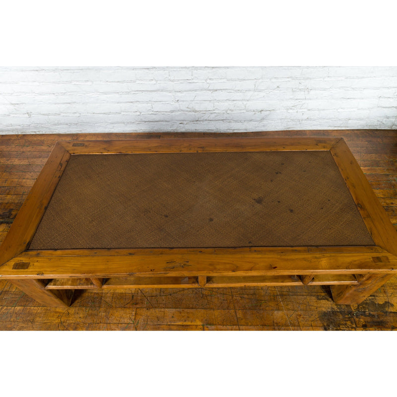 Chinese Qing Dynasty Elm Lohan Bed Coffee Table with Hand-Woven Rattan Top-7. Asian & Chinese Furniture, Art, Antiques, Vintage Home Décor for sale at FEA Home