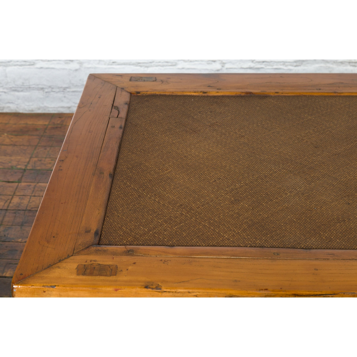 Chinese Qing Dynasty Elm Lohan Bed Coffee Table with Hand-Woven Rattan Top-8. Asian &amp; Chinese Furniture, Art, Antiques, Vintage Home Décor for sale at FEA Home