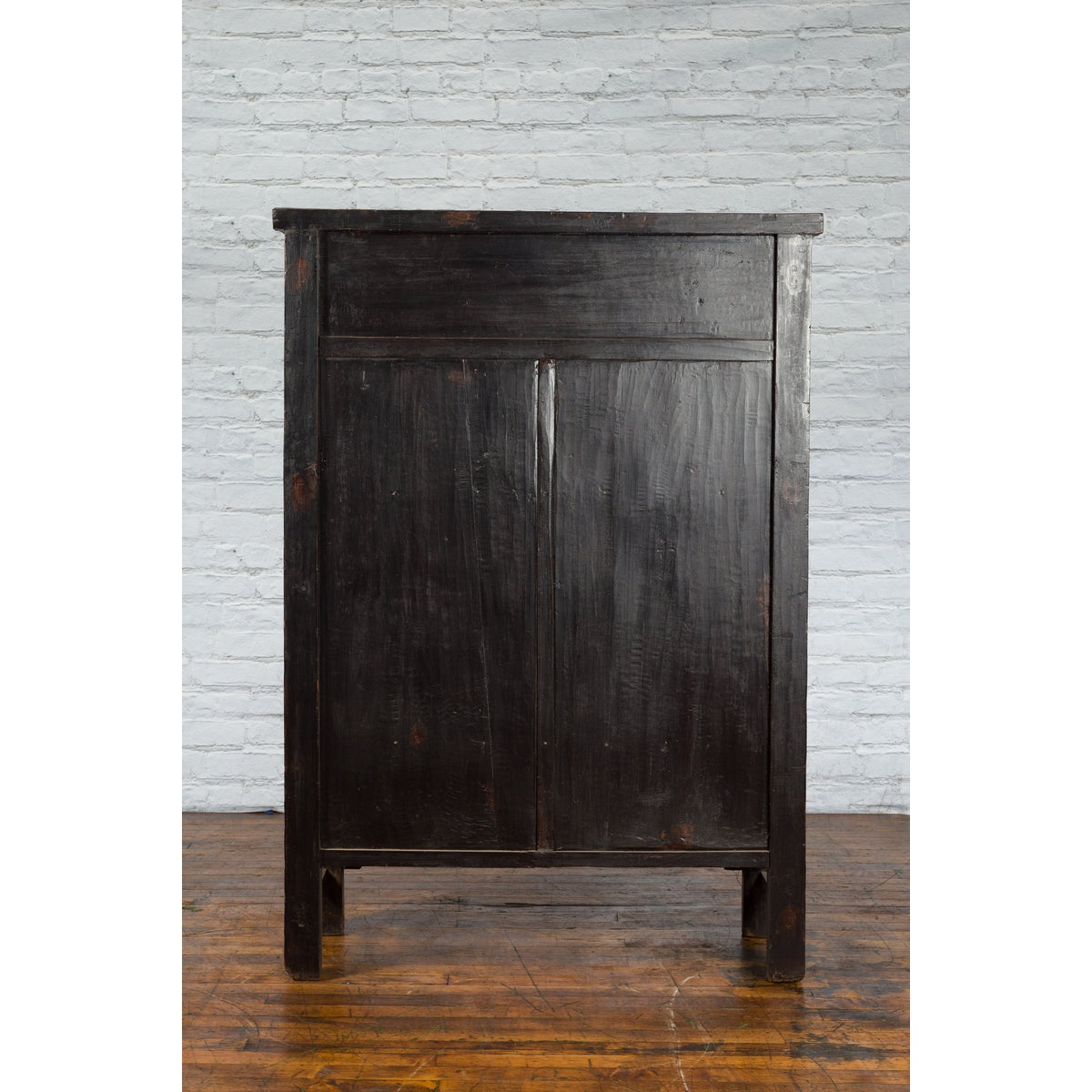 Qing Dynasty Period 19th Century Red Lacquer Shanxi Cabinet with Floral Décor-12. Asian &amp; Chinese Furniture, Art, Antiques, Vintage Home Décor for sale at FEA Home