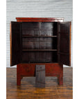 Qing Dynasty Period 19th Century Red Lacquer Shanxi Cabinet with Floral Décor-3. Asian & Chinese Furniture, Art, Antiques, Vintage Home Décor for sale at FEA Home