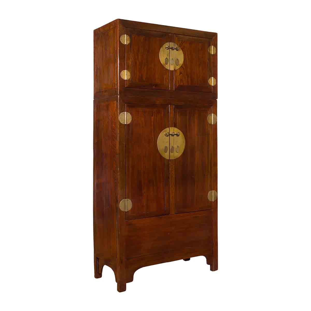 Chinese Qing Dynasty 19th Century Elm and Burl Wood Multiseason Compound Cabinet-1. Asian & Chinese Furniture, Art, Antiques, Vintage Home Décor for sale at FEA Home