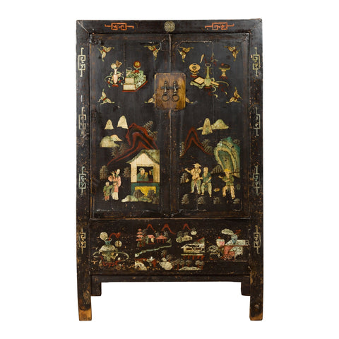 Chinese Qing Dynasty 19th Century Shanxi Cabinet with Original Black Lacquer-YN1298-1. Asian & Chinese Furniture, Art, Antiques, Vintage Home Décor for sale at FEA Home