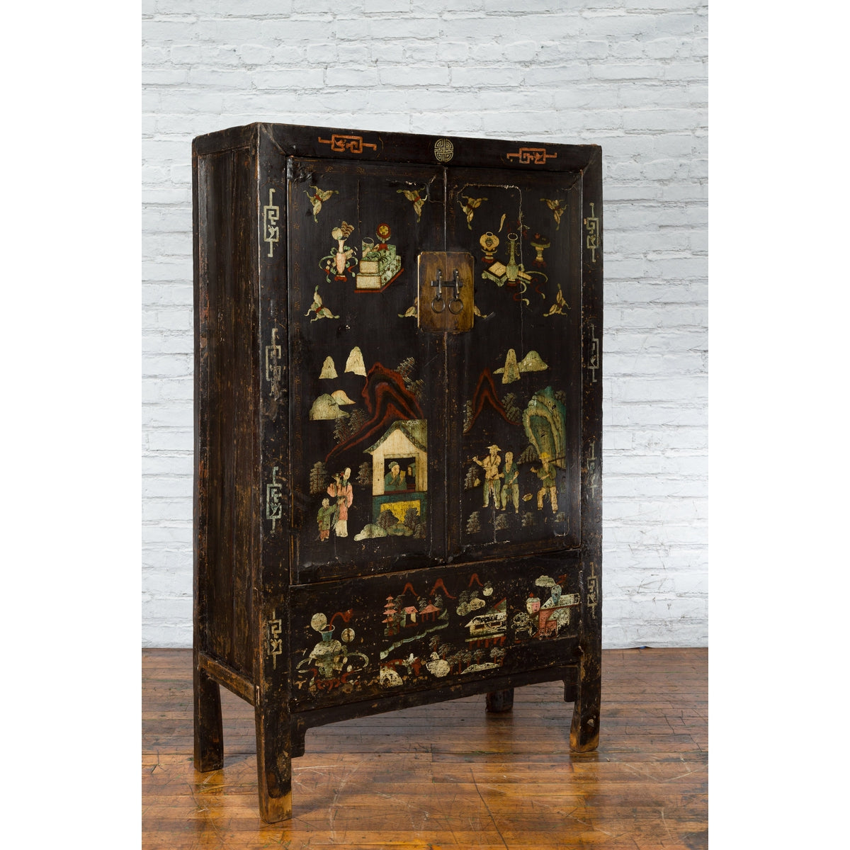 Chinese Qing Dynasty 19th Century Shanxi Cabinet with Original Black Lacquer-10. Asian &amp; Chinese Furniture, Art, Antiques, Vintage Home Décor for sale at FEA Home