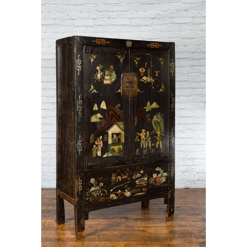 Chinese Qing Dynasty 19th Century Shanxi Cabinet with Original Black Lacquer-YN1298-10. Asian & Chinese Furniture, Art, Antiques, Vintage Home Décor for sale at FEA Home