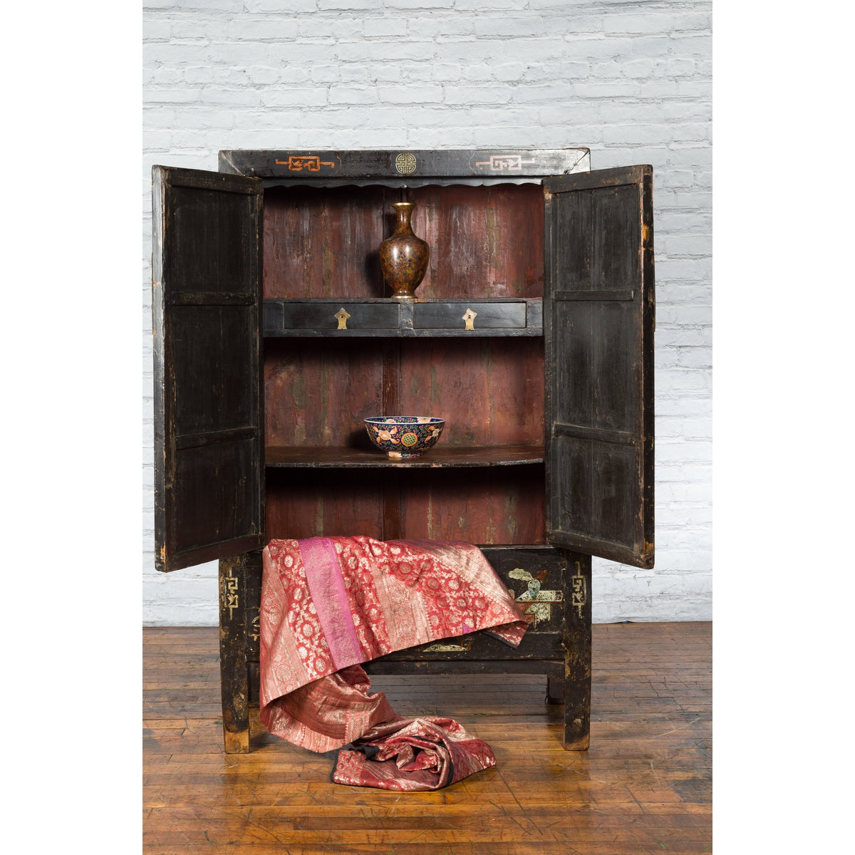 Chinese Qing Dynasty 19th Century Shanxi Cabinet with Original Black Lacquer-3. Asian &amp; Chinese Furniture, Art, Antiques, Vintage Home Décor for sale at FEA Home