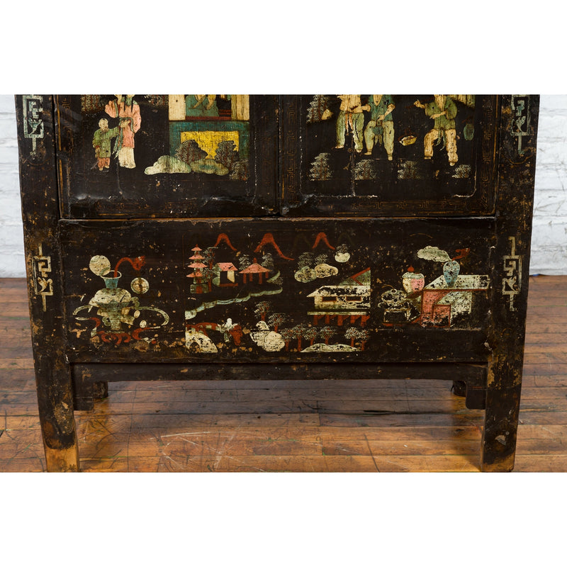 Chinese Qing Dynasty 19th Century Shanxi Cabinet with Original Black Lacquer-YN1298-6. Asian & Chinese Furniture, Art, Antiques, Vintage Home Décor for sale at FEA Home