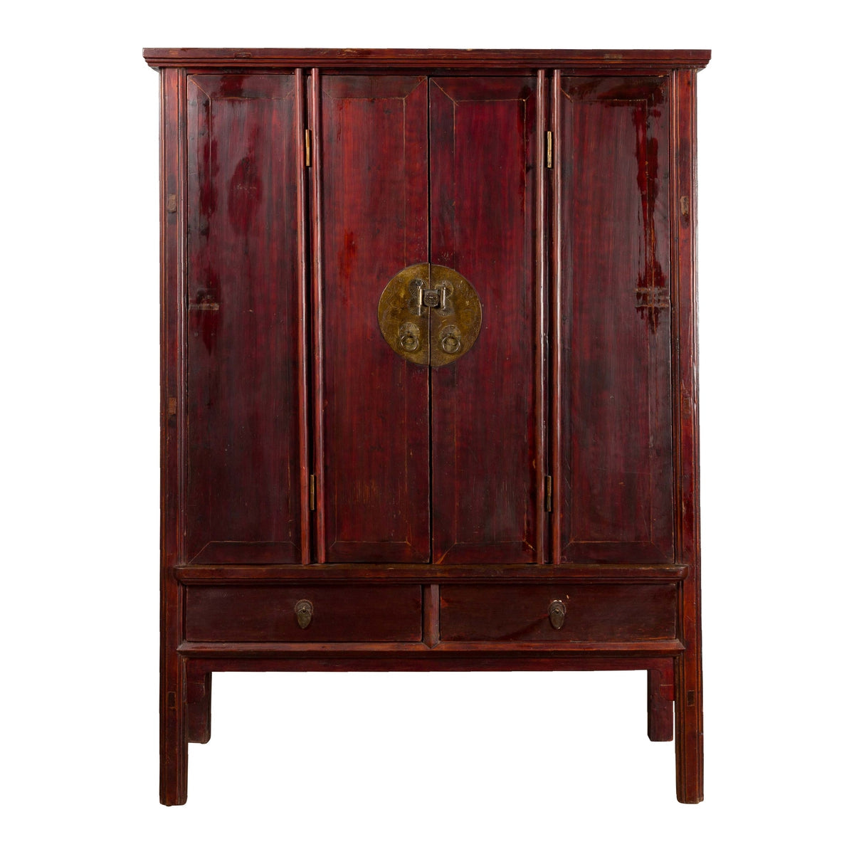 Large Chinese 19th Century Qing Dynasty Tapering Cabinet with Accordion Doors-1. Asian & Chinese Furniture, Art, Antiques, Vintage Home Décor for sale at FEA Home