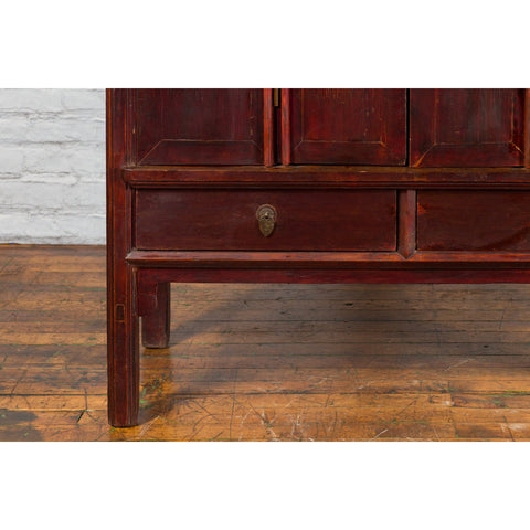 Large Chinese 19th Century Qing Dynasty Tapering Cabinet with Accordion Doors - Antique Chinese and Vintage Asian Furniture for Sale at FEA Home