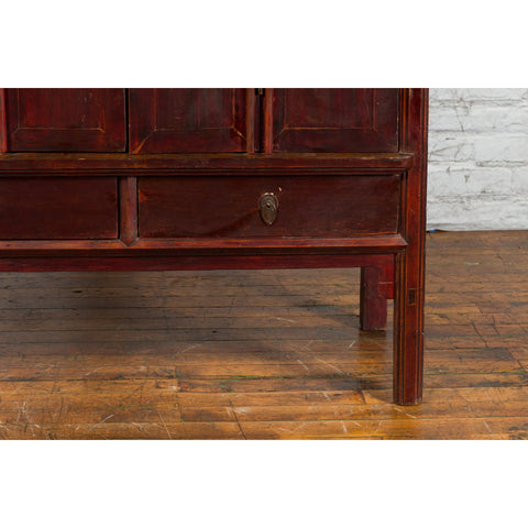 Large Chinese 19th Century Qing Dynasty Tapering Cabinet with Accordion Doors - Antique Chinese and Vintage Asian Furniture for Sale at FEA Home