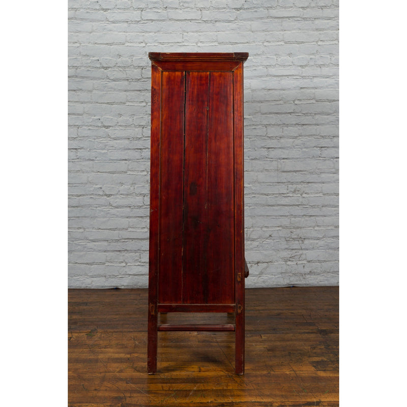 Large Chinese 19th Century Qing Dynasty Tapering Cabinet with Accordion Doors - Antique Chinese and Vintage Asian Furniture for Sale at FEA Home