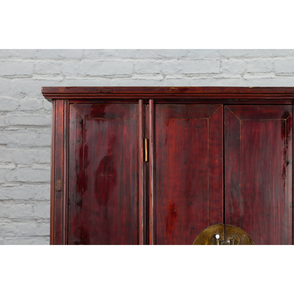 Large Chinese 19th Century Qing Dynasty Tapering Cabinet with Accordion Doors-7. Asian &amp; Chinese Furniture, Art, Antiques, Vintage Home Décor for sale at FEA Home