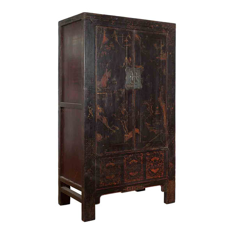 Chinese Qing Dynasty 19th Century Shanxi Cabinet with Original Black Lacquer- Asian Antiques, Vintage Home Decor & Chinese Furniture - FEA Home