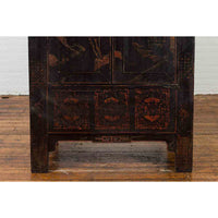 Chinese Qing Dynasty 19th Century Shanxi Cabinet with Original Black Lacquer