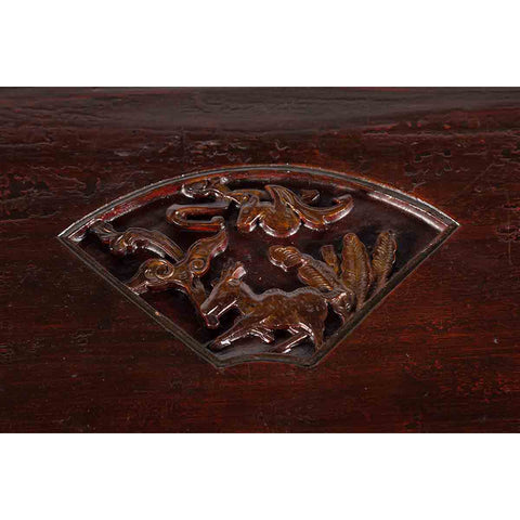 Chinese Qing Dynasty 19th Century Carved Console Table with Mythical Animals