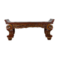 Chinese Qing Dynasty 19th Century Carved Console Table with Mythical Animals