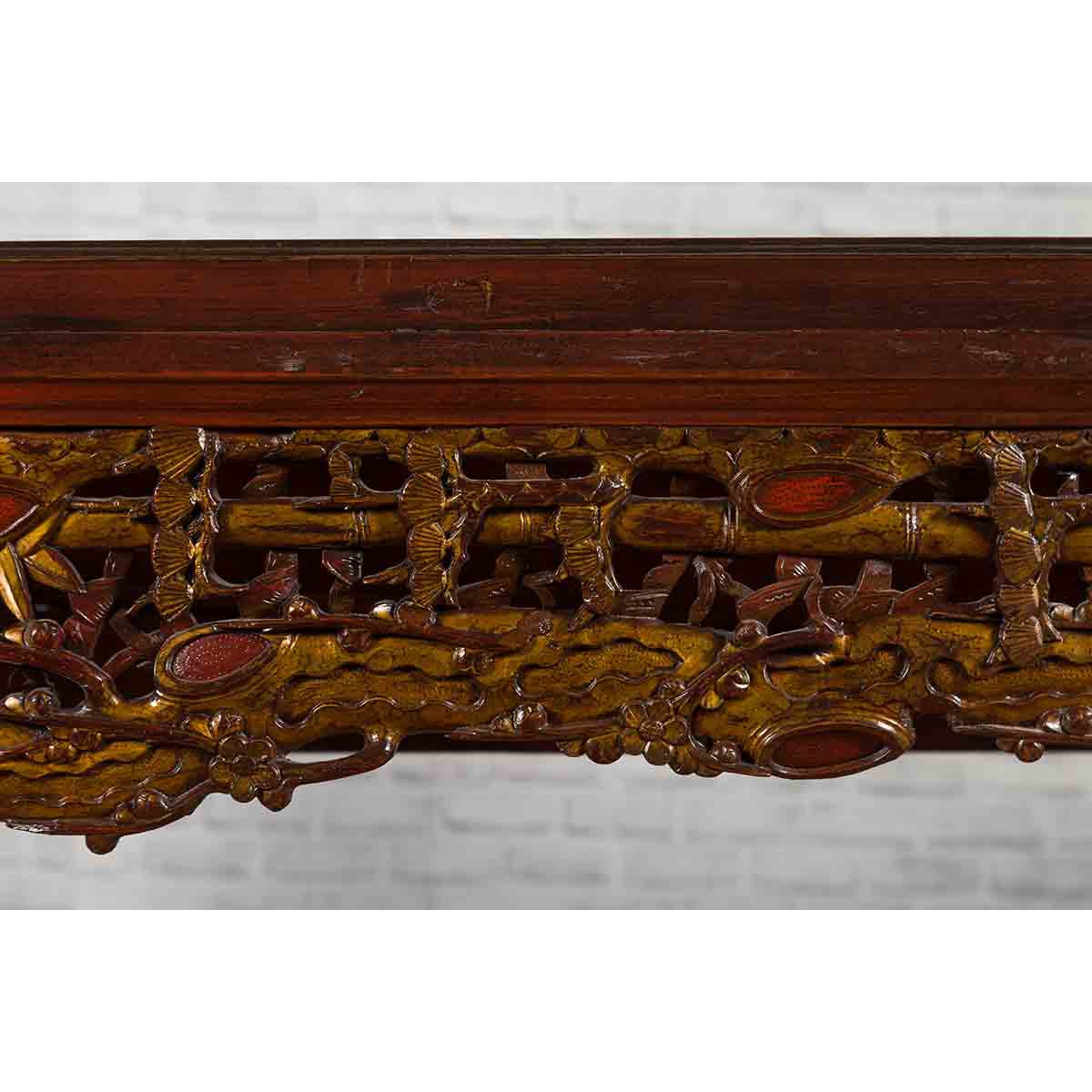 Chinese Qing Dynasty 19th Century Carved Console Table with Mythical Animals-8. Asian &amp; Chinese Furniture, Art, Antiques, Vintage Home Décor for sale at FEA Home