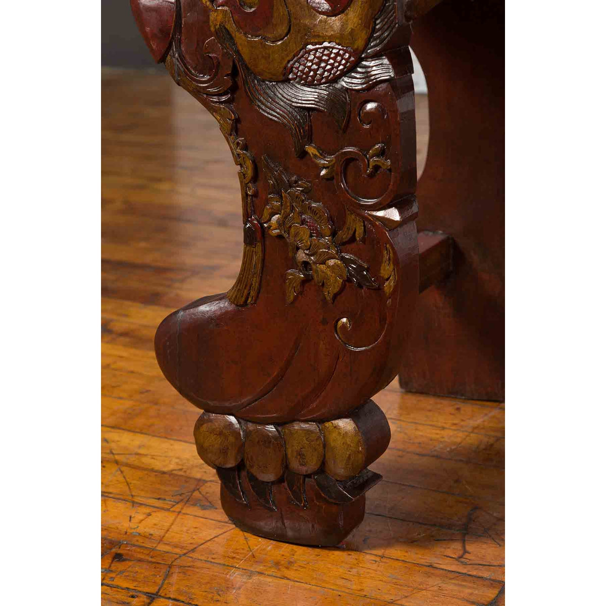 Chinese Qing Dynasty 19th Century Carved Console Table with Mythical Animals-10. Asian &amp; Chinese Furniture, Art, Antiques, Vintage Home Décor for sale at FEA Home