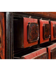 Chinese Red and Black Lacquered 19th Century Altar Coffer Table with Chinoiserie-16. Asian & Chinese Furniture, Art, Antiques, Vintage Home Décor for sale at FEA Home