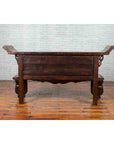 Chinese Red and Black Lacquered 19th Century Altar Coffer Table with Chinoiserie-19. Asian & Chinese Furniture, Art, Antiques, Vintage Home Décor for sale at FEA Home