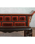 Chinese Red and Black Lacquered 19th Century Altar Coffer Table with Chinoiserie-9. Asian & Chinese Furniture, Art, Antiques, Vintage Home Décor for sale at FEA Home