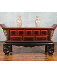 Chinese Red and Black Lacquered 19th Century Altar Coffer Table with Chinoiserie-3. Asian & Chinese Furniture, Art, Antiques, Vintage Home Décor for sale at FEA Home