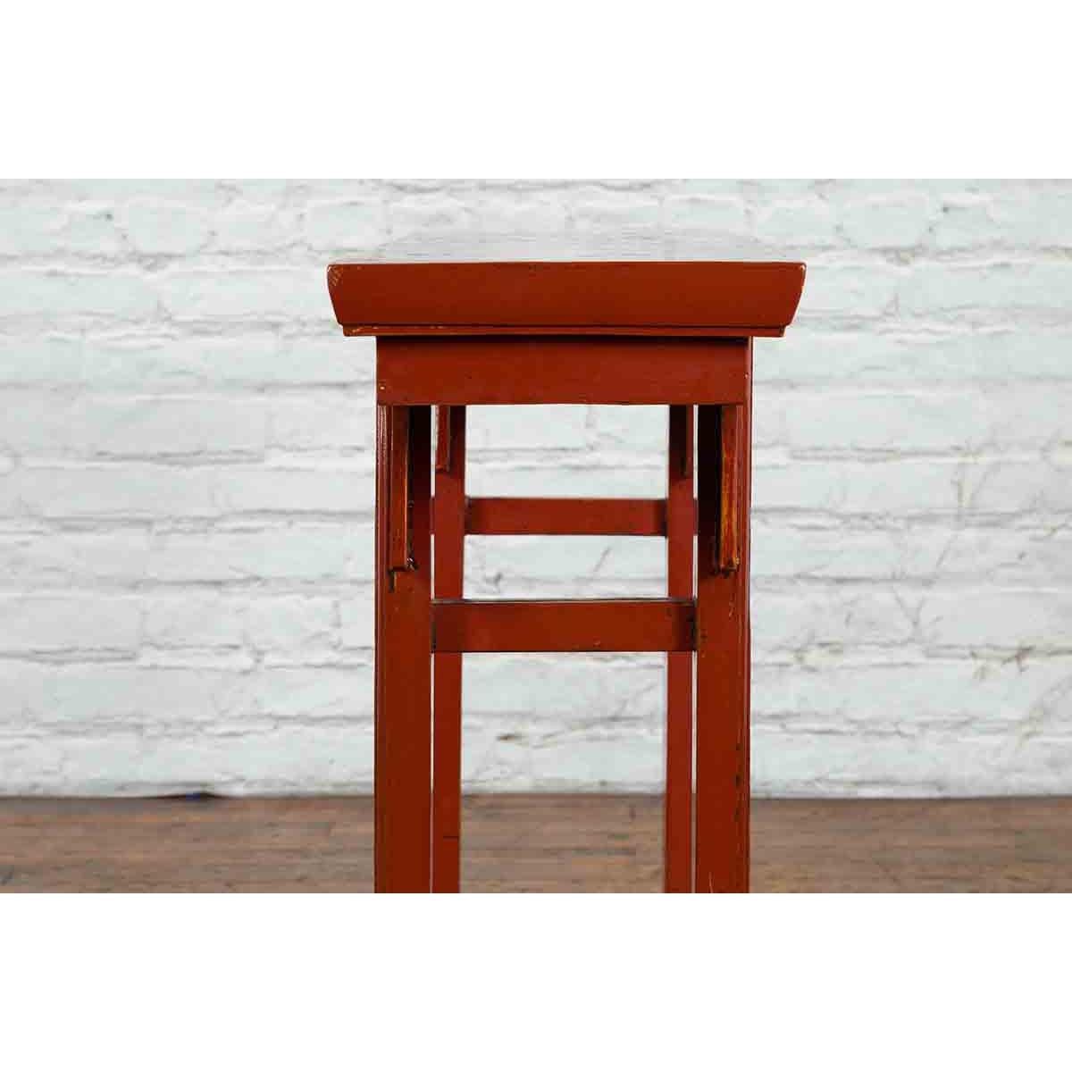 19th Century Chinese Qing Dynasty Period Red Lacquer Console Altar Table-9. Asian &amp; Chinese Furniture, Art, Antiques, Vintage Home Décor for sale at FEA Home