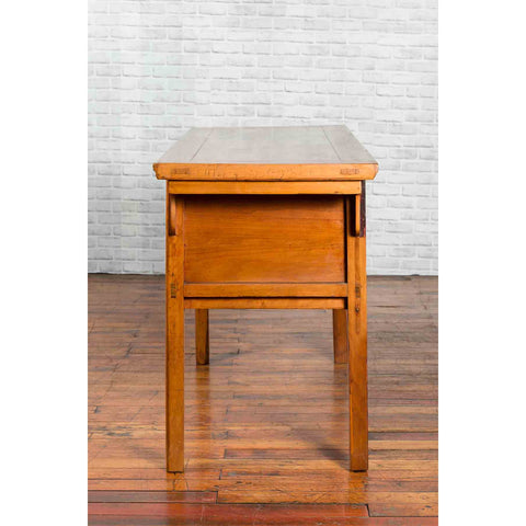 Chinese Qing Dynasty Period 19th Century Elm Sideboard with Dragon Carved Apron-YN1332-17. Asian & Chinese Furniture, Art, Antiques, Vintage Home Décor for sale at FEA Home
