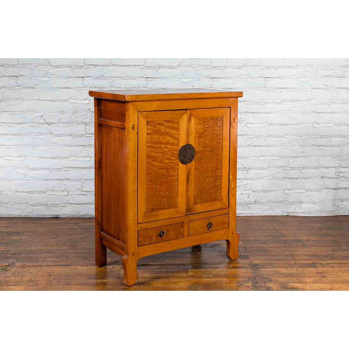 Chinese 19th Century Qing Dynasty Cabinet with Two Doors over Two Drawers-2. Asian & Chinese Furniture, Art, Antiques, Vintage Home Décor for sale at FEA Home
