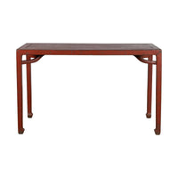 Chinese Qing Dynasty 19th Century Wood Console Table with Original Red Lacquer