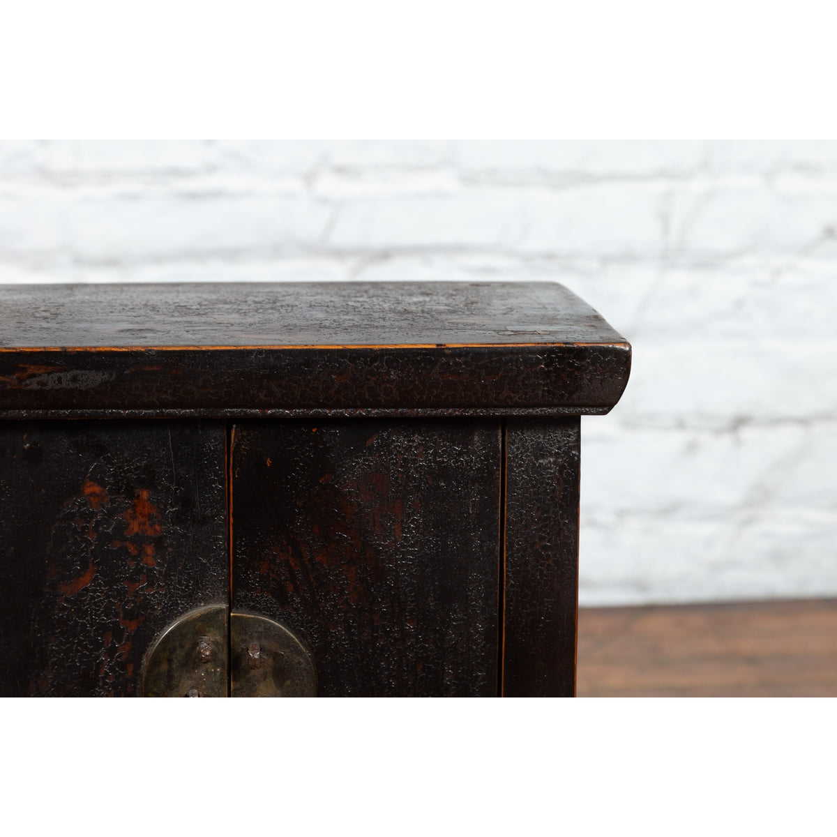 Chinese Qing Dynasty 19th Century Side Cabinet with Distressed Black Lacquer-8. Asian &amp; Chinese Furniture, Art, Antiques, Vintage Home Décor for sale at FEA Home