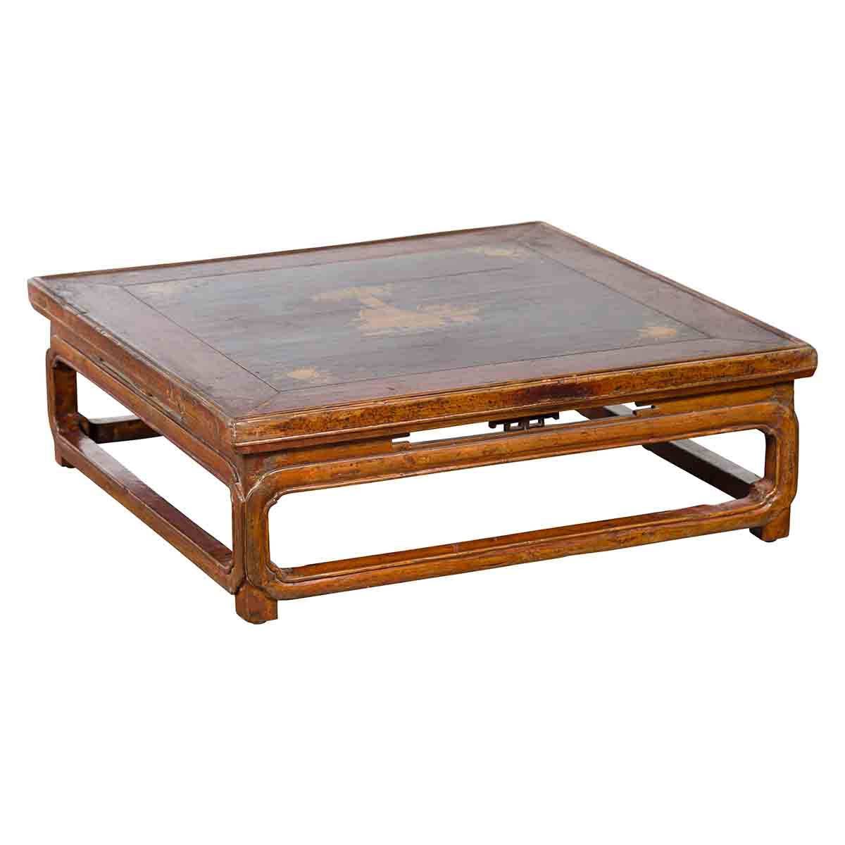 Qing Dynasty 19th Century Chinese Low Kang Coffee Table with Painted Décor-1. Asian & Chinese Furniture, Art, Antiques, Vintage Home Décor for sale at FEA Home