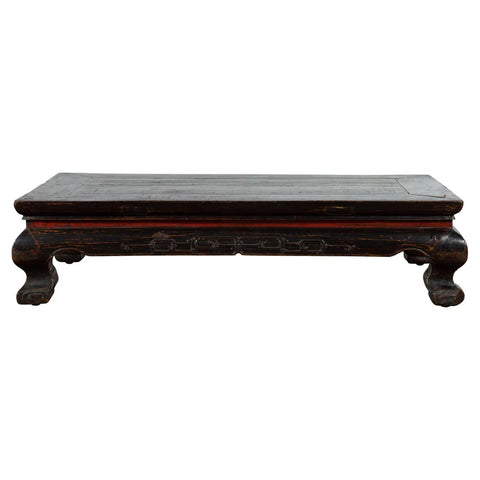Black and Red Lacquer Qing Dynasty Prayer Table with Low Relief Carved Scrolls-YN1431-1. Asian & Chinese Furniture, Art, Antiques, Vintage Home Décor for sale at FEA Home