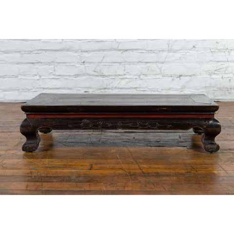 Black and Red Lacquer Qing Dynasty Prayer Table with Low Relief Carved Scrolls-YN1431-4. Asian & Chinese Furniture, Art, Antiques, Vintage Home Décor for sale at FEA Home