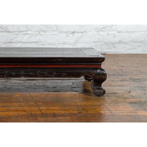 Black and Red Lacquer Qing Dynasty Prayer Table with Low Relief Carved Scrolls-YN1431-6. Asian & Chinese Furniture, Art, Antiques, Vintage Home Décor for sale at FEA Home