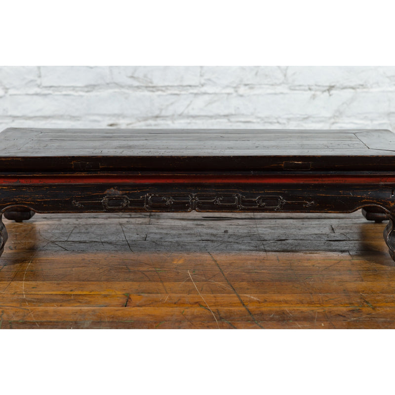Black and Red Lacquer Qing Dynasty Prayer Table with Low Relief Carved Scrolls-YN1431-7. Asian & Chinese Furniture, Art, Antiques, Vintage Home Décor for sale at FEA Home