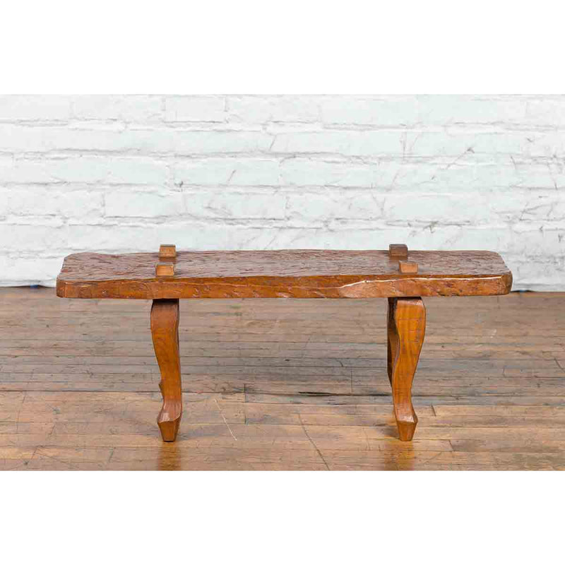 Javanese Arts & Crafts Teak Table with Recessed Legs and Distressed Appearance-YN1450-4. Asian & Chinese Furniture, Art, Antiques, Vintage Home Décor for sale at FEA Home