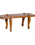 Javanese Arts & Crafts Teak Table with Recessed Legs and Distressed Appearance-1. Asian & Chinese Furniture, Art, Antiques, Vintage Home Décor for sale at FEA Home