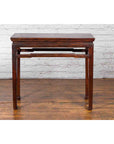 Chinese Qing Dynasty 19th Century Elm Wine Table with Humpback Stretchers-12. Asian & Chinese Furniture, Art, Antiques, Vintage Home Décor for sale at FEA Home