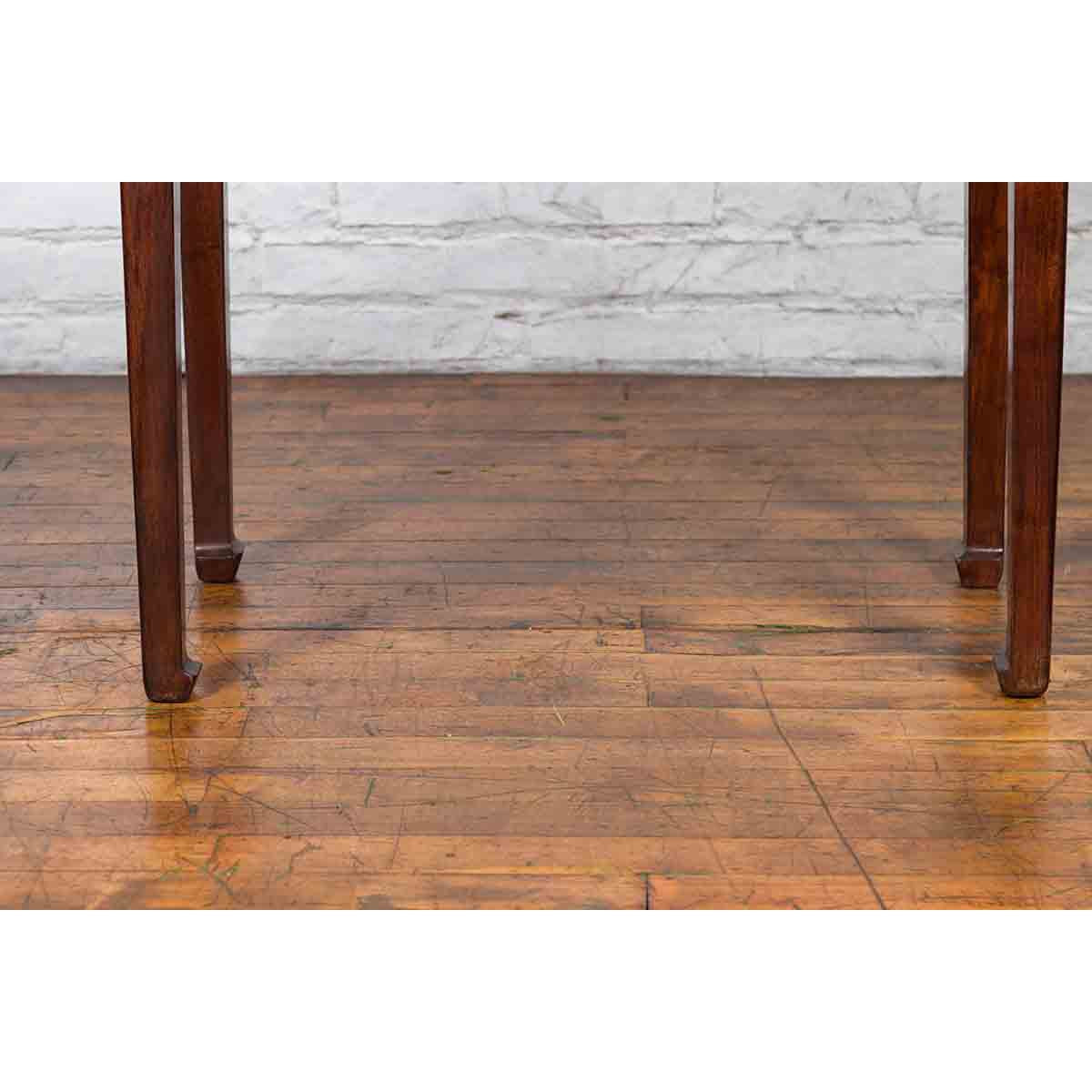 Chinese Qing Dynasty 19th Century Elm Wine Table with Humpback Stretchers-9. Asian &amp; Chinese Furniture, Art, Antiques, Vintage Home Décor for sale at FEA Home