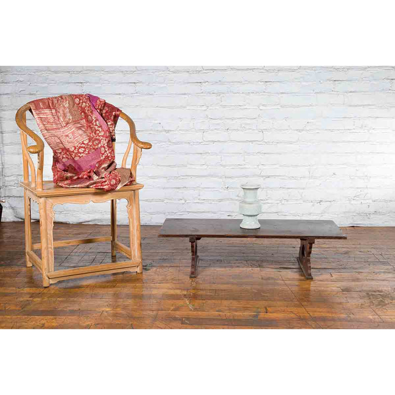 Japanese Meiji Period Low Table with Recessed Legs and Open Carved Cutout Legs