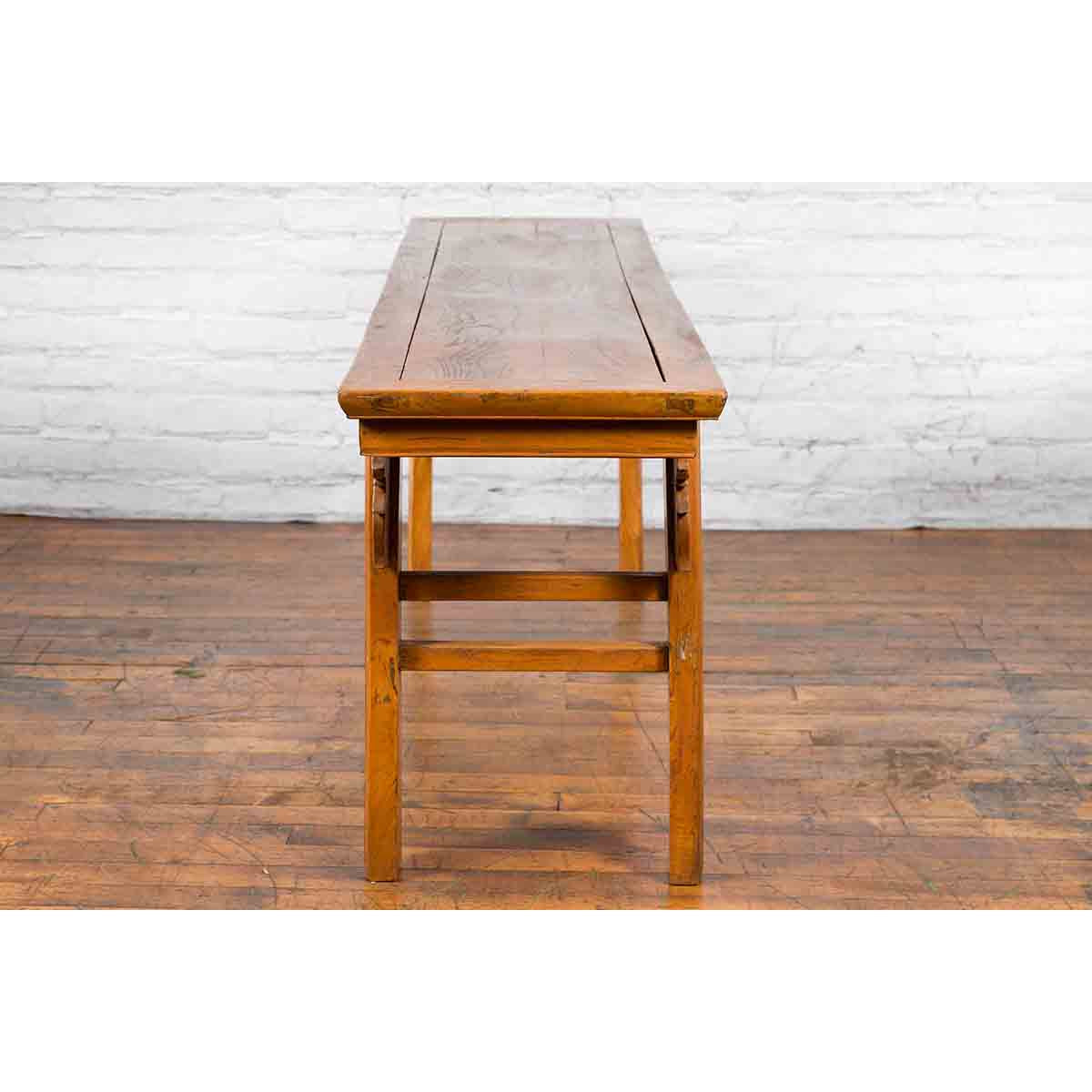 Chinese Qing Dynasty Shandong Altar Console Table with Carved Scrolling Motifs-12. Asian &amp; Chinese Furniture, Art, Antiques, Vintage Home Décor for sale at FEA Home