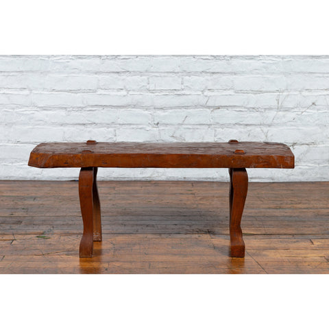 Javanese Arts and Crafts Teak Table with Recessed Legs and Distressed Appearance-YN1490-2. Asian & Chinese Furniture, Art, Antiques, Vintage Home Décor for sale at FEA Home