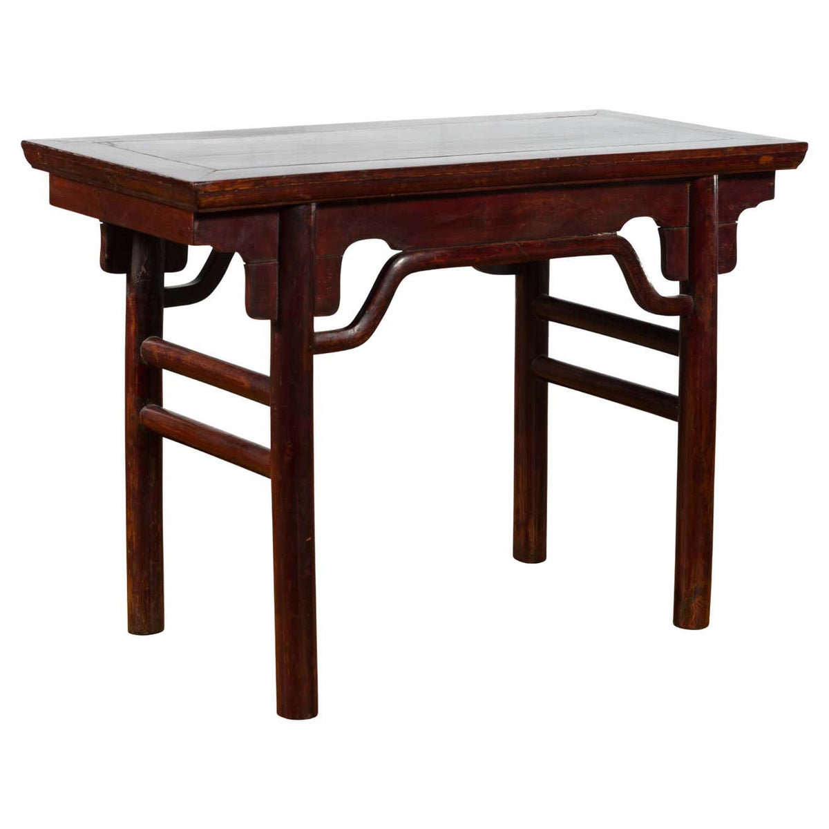 Chinese 19th Century Qing Dynasty Altar Console Table with Humpback Stretchers-1. Asian & Chinese Furniture, Art, Antiques, Vintage Home Décor for sale at FEA Home